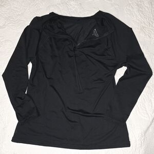 Athleta Black Long Sleeve Zip Top